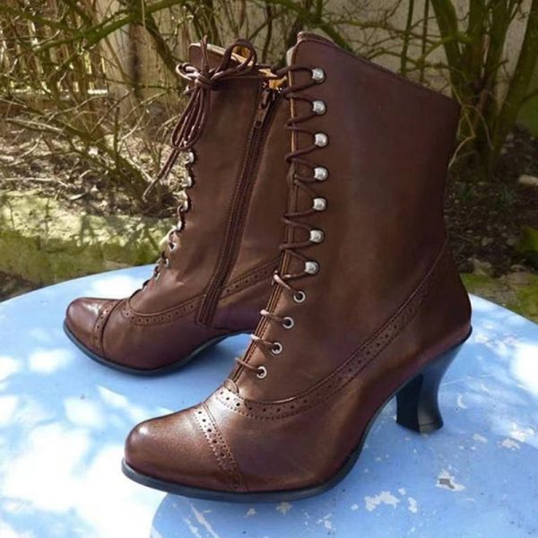 Leder Schnürboots Damen Damen