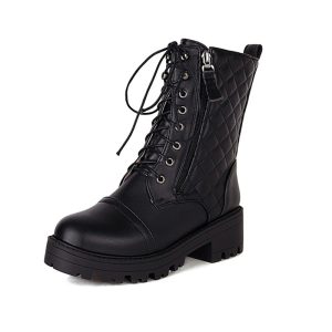 Leder Schnürboots Damen Damen