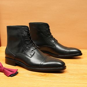 Leder Schnürstiefelette Damen Damen